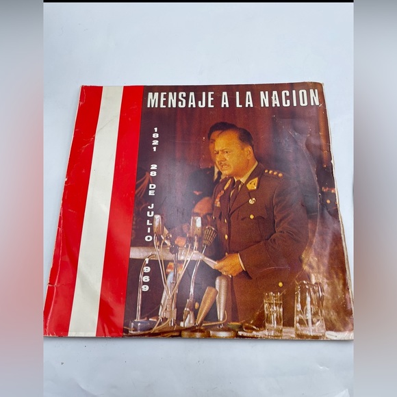 Rare mensaje a la nacion 1821 28 de julio 1969 vinyl record.